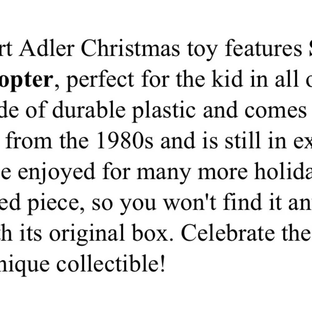 Kurt Adler Santa's Red Helicopter Toy